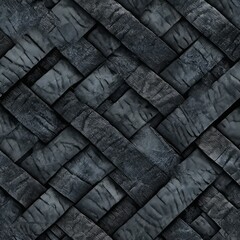 Seamless Pattern - Dark wood planks in a woven pattern