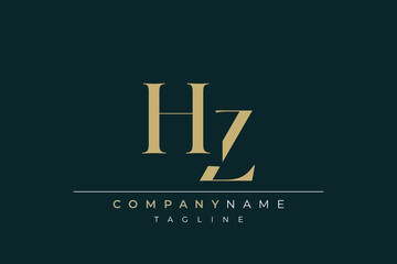 Elegant Monogram with Sophisticated Typography Design Featuring HZ with Sophisticated Typography