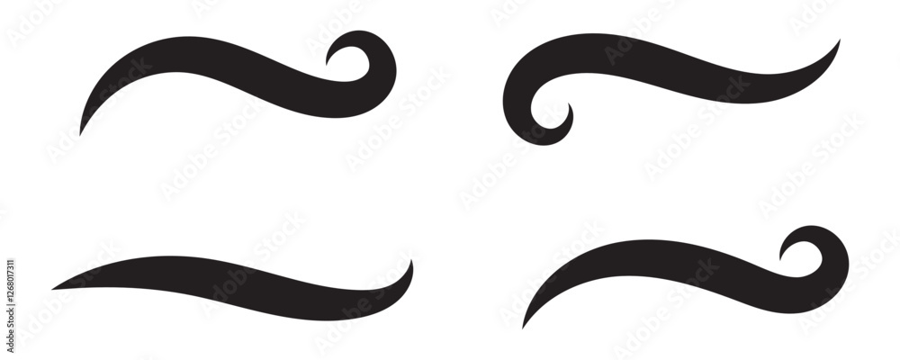 Fototapete Set of Swoosh vector. Hand drawn swoosh elements, and swoop underline typography tails shape in flat styles. Set of ribbons. Design concept element collection in eps 10. 