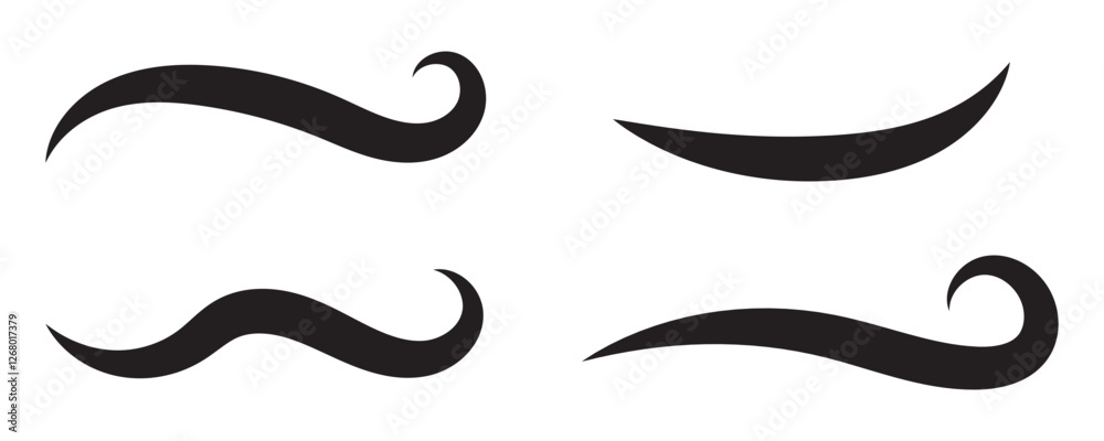 Fototapete Set of Swoosh vector. Hand drawn swoosh elements, and swoop underline typography tails shape in flat styles. Set of ribbons. Design concept element collection in eps 10. 