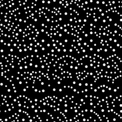 Seamless Pattern - Abstract pattern of white dots on black background.