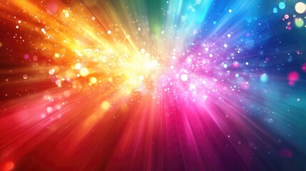 Fototapeta premium Bright Uplifting Good News Digital Composition with Radiant Light Bursts and Inspiring Vibrant Colors for Positive Communication