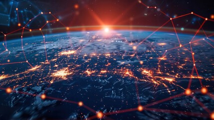 Global business landscape with diverse professionals analyzing data and exchanging insights, focusing on customer connections and HR recruitment