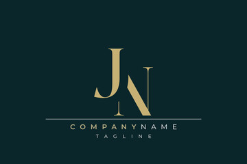 Elegant Monogram with Sophisticated Typography Design Featuring JN with Sophisticated Typography