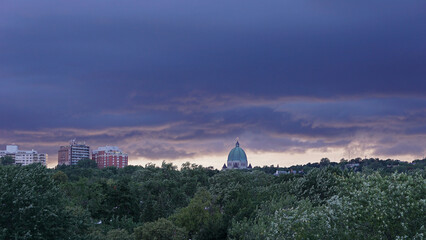 Stormy clouds and the city