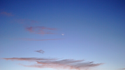 A waning crescent moon
