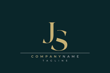 Elegant Monogram with Sophisticated Typography Design Featuring JS with Sophisticated Typography