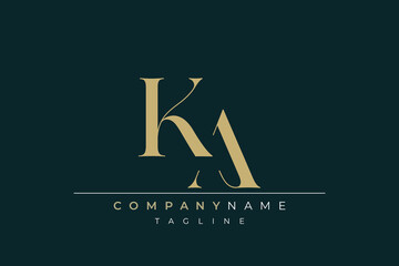 Elegant Monogram with Sophisticated Typography Design Featuring KA with Sophisticated Typography