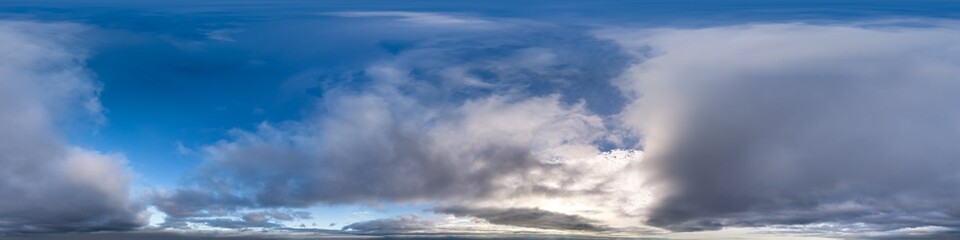 360-Degree Panoramic Cloudscape Dome In British Columbia Coastal Skies