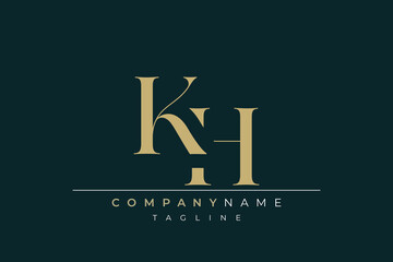 Elegant Monogram with Sophisticated Typography Design Featuring KH with Sophisticated Typography