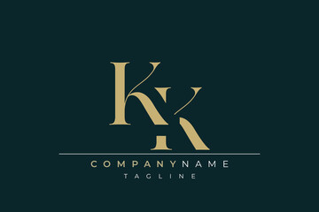 Elegant Monogram with Sophisticated Typography Design Featuring KK with Sophisticated Typography