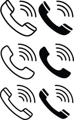 Phone call icon set communication vector illustration