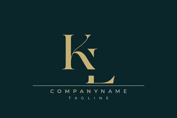 Elegant Monogram with Sophisticated Typography Design Featuring KL with Sophisticated Typography