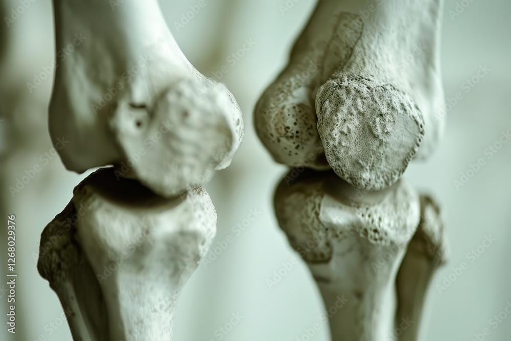 Aufkleber detailed close-up of a human femur bone displayed in a natural lighting environment with greenery in