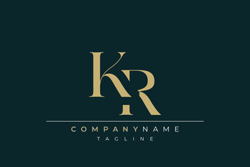Elegant Monogram with Sophisticated Typography Design Featuring KR with Sophisticated Typography