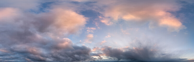 Scenic Cloudscape Over Vibrant Sky During Dusk in British Columbia, Canada
