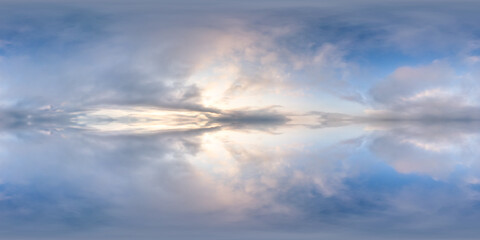 360 Panorama of Cloudscape at Sunset in British Columbia, Canada