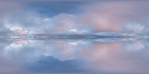 Abstract Panorama of a Beautiful Coastal Cloudscape Horizon at Sunset