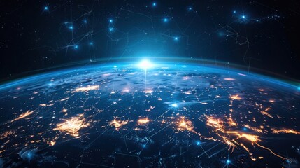 Global business landscape with diverse professionals analyzing data and exchanging insights, focusing on customer connections and HR recruitment