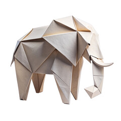 A stunning origami elephant stands on a white background highlighting intricate folds and design perfect for decor and art projects