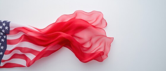 Fototapeta premium american flag flowing on white background