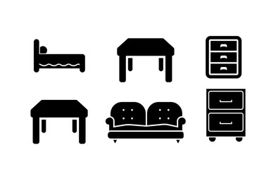 furniture icons set
