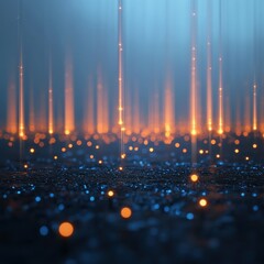 abstract blue and orange light trails