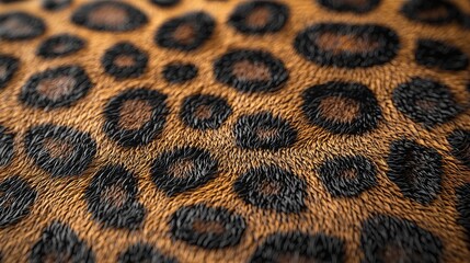 Close-up of leopard fur pattern showcasing its distinctive spots.