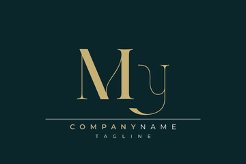 Elegant Monogram with Sophisticated Typography Design Featuring MU with Sophisticated Typography
