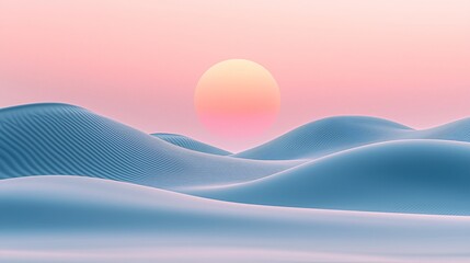 Pastel desert sunset, dunes, serene landscape, calmness, design