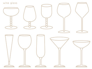ワイン■ワイングラスのイラストセット