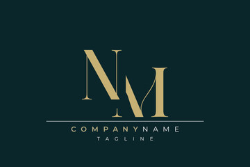 Elegant Monogram with Sophisticated Typography Design Featuring NM with Sophisticated Typography