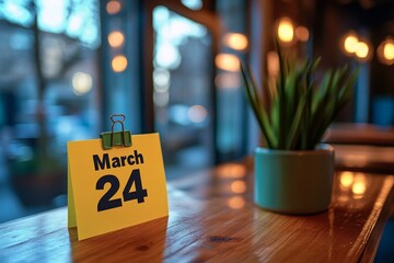 An important appointment reminder set for March 24 on a calendar