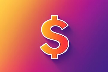 Bright minimalist dollar sign on a gradient background