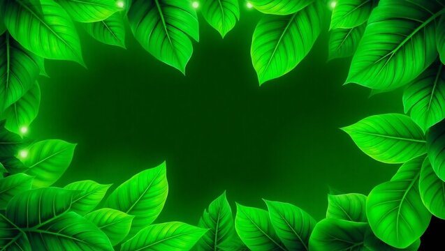 green leaves background, greel leaves frame