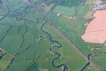 Aerial view of the fields in Wiltshire	
