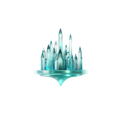 Fototapeta premium stunning crystal city with sharp towers and glowing base, showcasing futuristic design