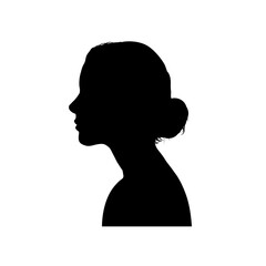 beautiful young woman face profile silhouette - vector illustration