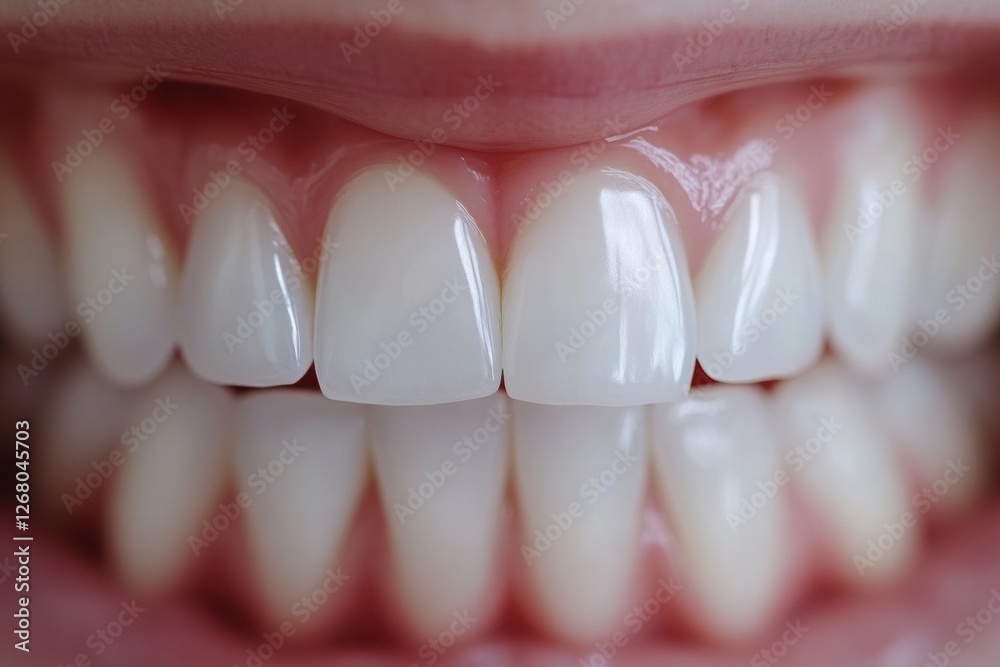 Poster close up view of teeth before and after whitening treatment showing significant improvement in color