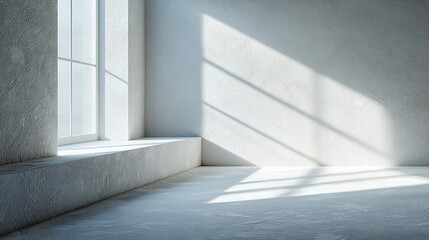 Obraz premium Sunlight streams through window in empty room