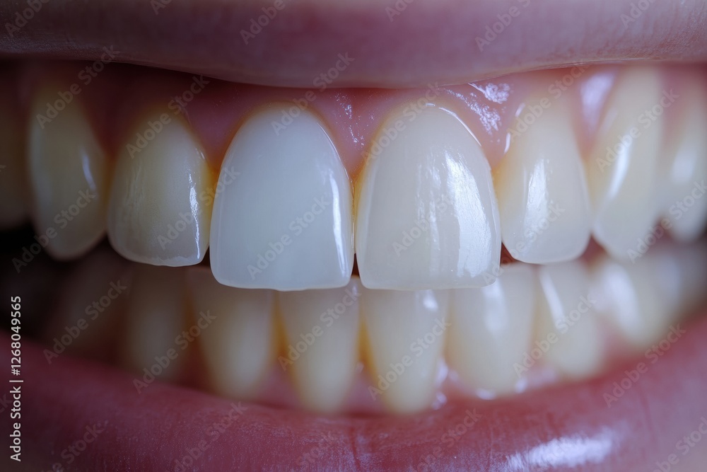 Aufkleber before and after whitening treatment showing dramatic improvement in tooth brightness and appearance