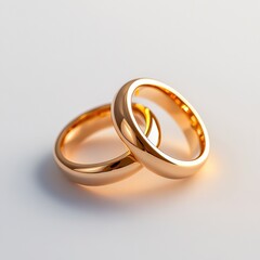 gold wedding rings intertwined on white surface