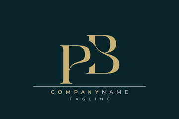 Elegant Monogram with Sophisticated Typography Design Featuring PB with Sophisticated Typography