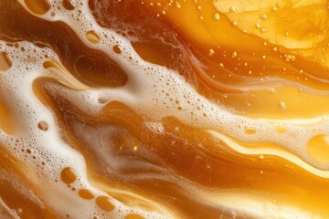 Obraz premium Amber liquid With Bubbles Texture Background