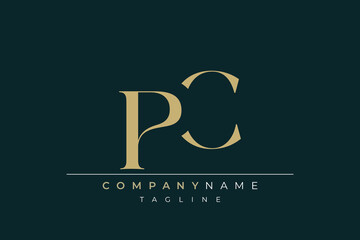 Elegant Monogram with Sophisticated Typography Design Featuring PC with Sophisticated Typography