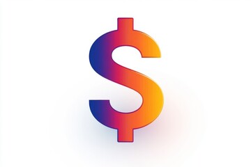 Gradient dollar sign with a modern colorful abstract style