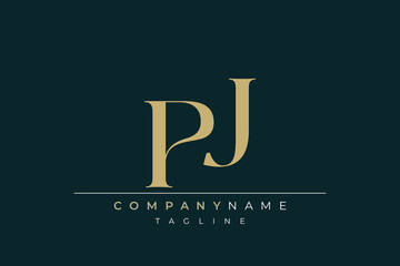 Elegant Monogram with Sophisticated Typography Design Featuring PJ with Sophisticated Typography