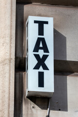 Taxi Sign in London, UK