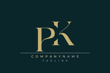 Elegant Monogram with Sophisticated Typography Design Featuring PK with Sophisticated Typography
