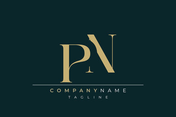 Elegant Monogram with Sophisticated Typography Design Featuring PN with Sophisticated Typography